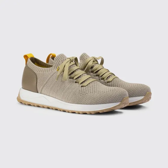 Doucal’s Crochet Knit and Leather Sneakers Dove Grey (DU3222SYDNPZ830DM49)