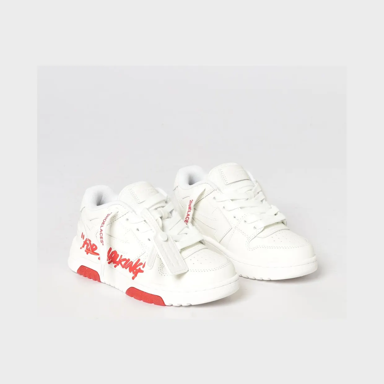 Off-White Out Of Office “For Walking” Leather Sneakers White (B011S6L0020125)