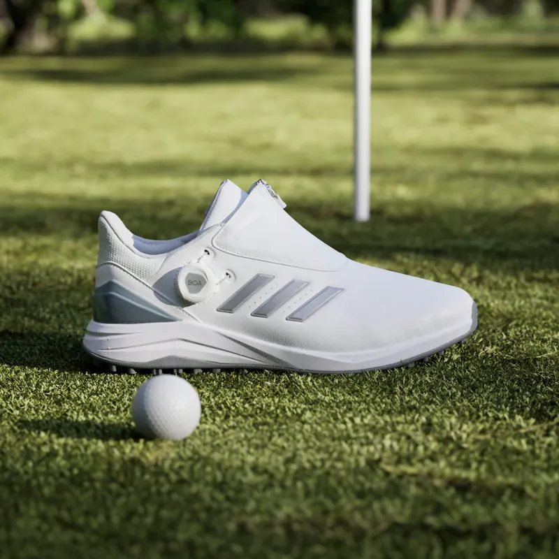 adidas Solarmotion BOA 24 Spikeless Golf Cloud White Silver Metallic Blue Burst (IF0284)