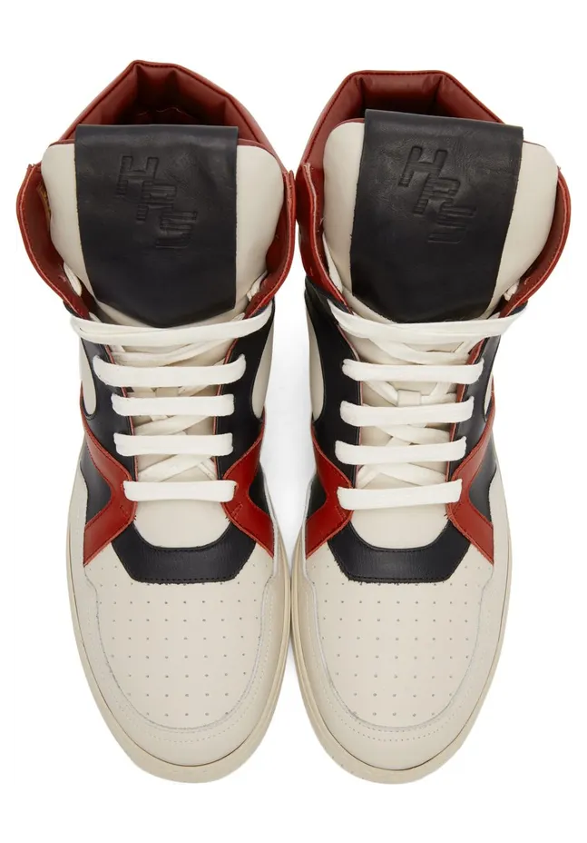 Human Recreational Services Off-White & Red Mongoose Sneakers (UE21GF0200X1C10) (5)