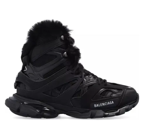 Balenciaga Track Hike Boots Faux Fur Black (668559W3CQ21000)
