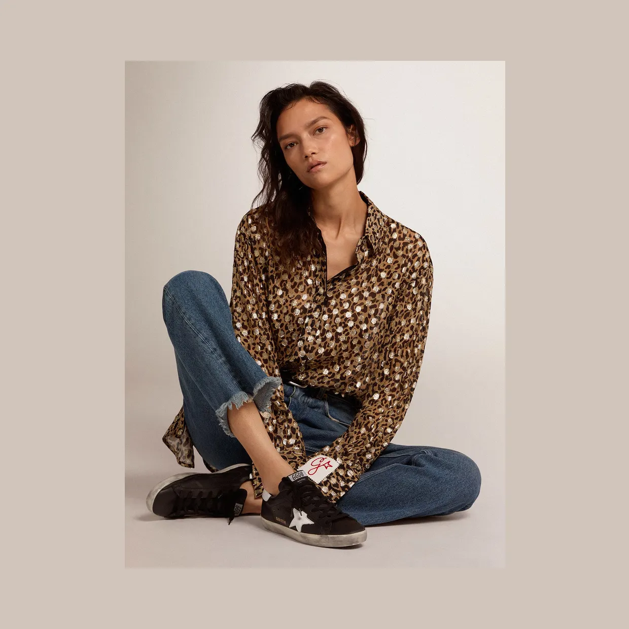 Golden Goose Super-Star Black White Leather (W) (GWF00101F00032180203) (3)