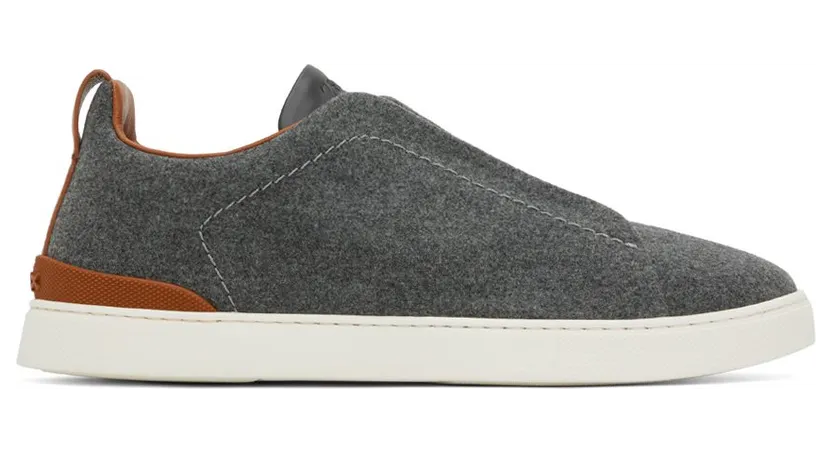 ZEGNA Gray & Brown Triple Stitch SGI (LHUTE-S5005Z)