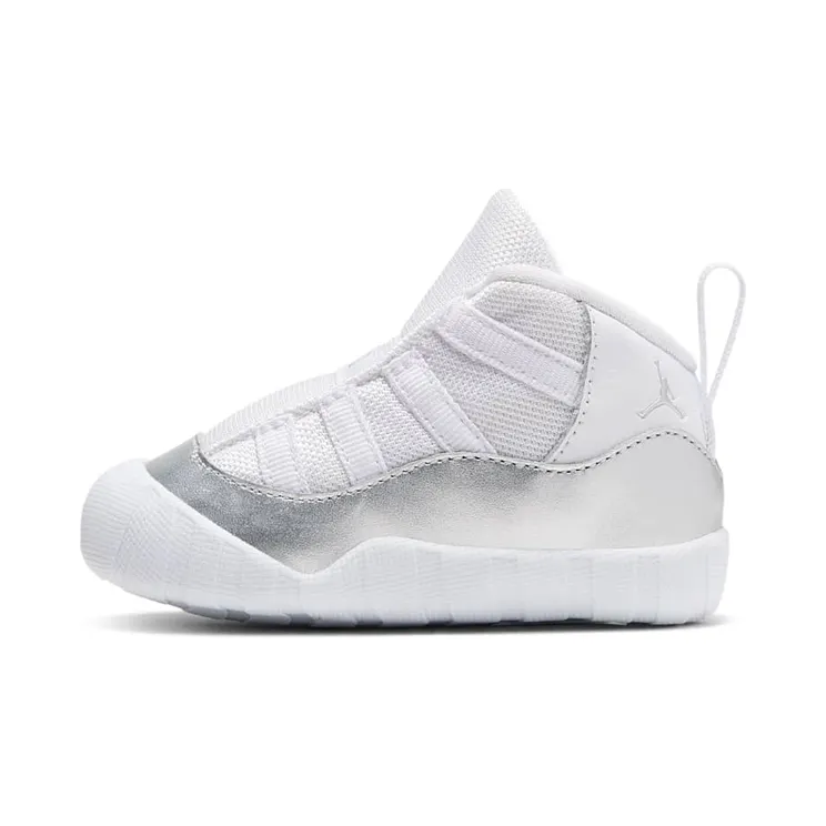 Jordan 11 Crib Bootie White Platinum (I) “White / Metallic Silver” (CI6165-100)
