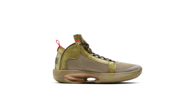 Jordan XXXIV Bayou Boys Brown Kelp/Bright Crimson (DA1897-300)