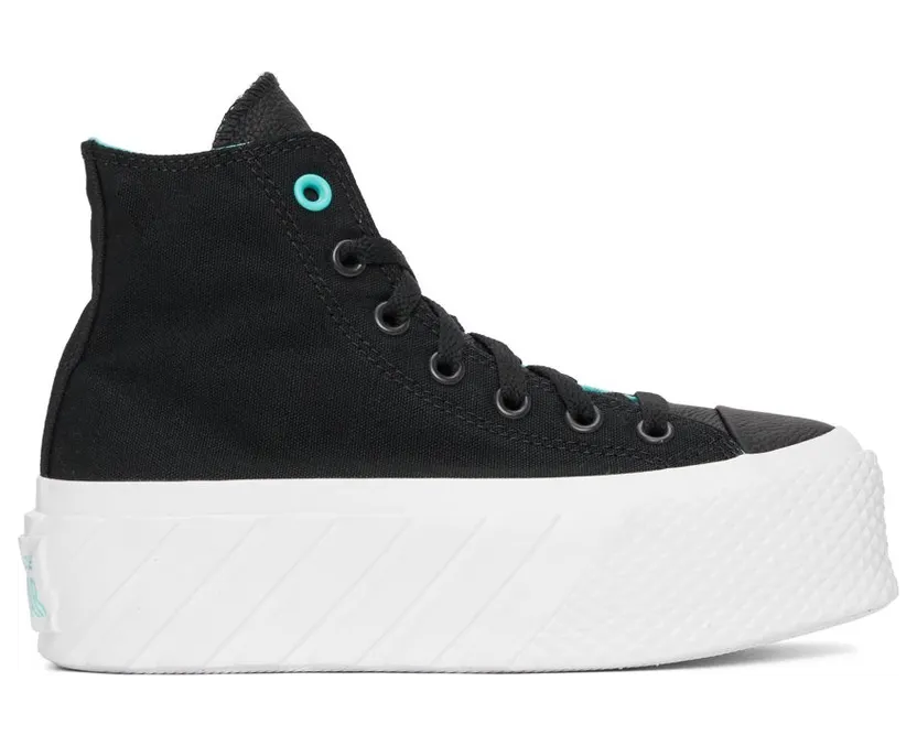 Converse Surface Fusion Lift 2X Platform Chuck Taylor All Star Zwart/electric Aqua/wit (571675C)