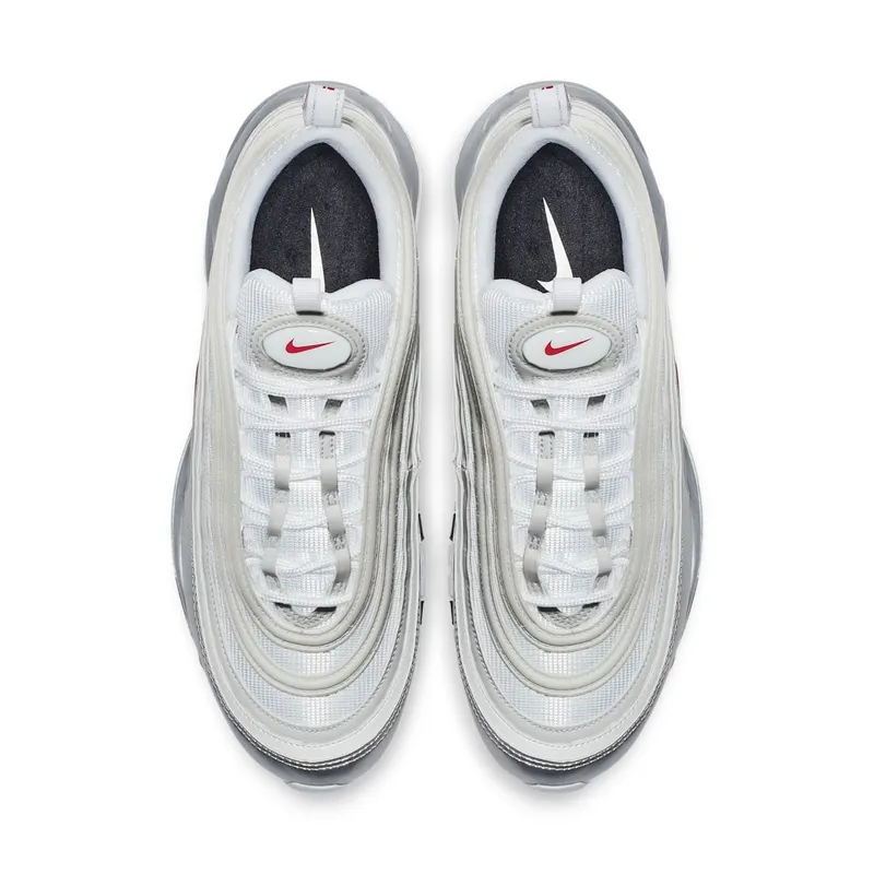 Nike Air Max 97 Silver White White/Varsity Red-Metallic Silver-Black (AT5458-100)