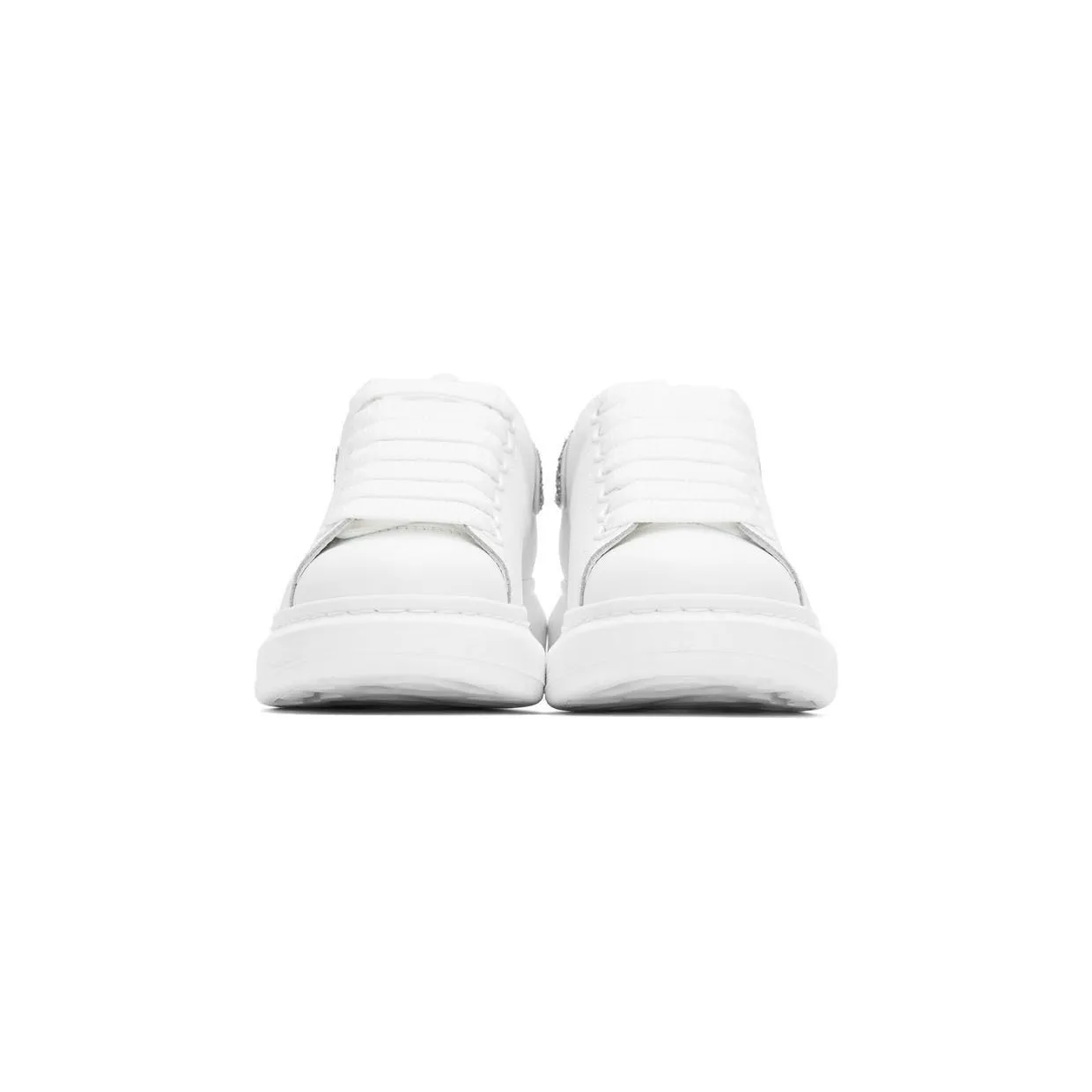 Alexander McQueen SSENSE Exclusive White & Silver Oversized 9071 Silver “Glitter” (558945WHTQ6) (2)