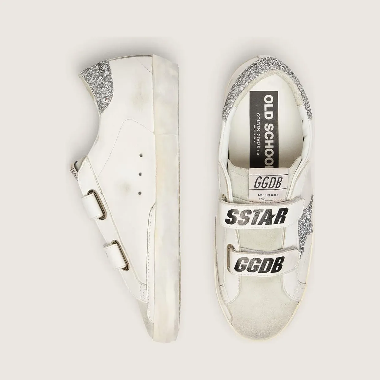 Golden Goose Women’S Old School With Silver Glitter Star And Ice-Gray Suede Tongue (GWF00111.F005122.10273) (3)