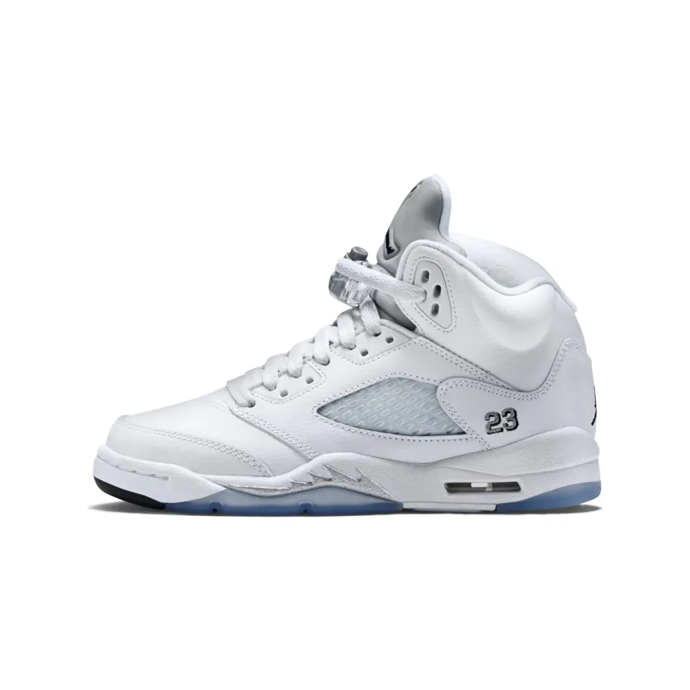 Jordan 5 Retro Metallic White 2015 (GS) White/Black-Metallic Silver (440888-130)