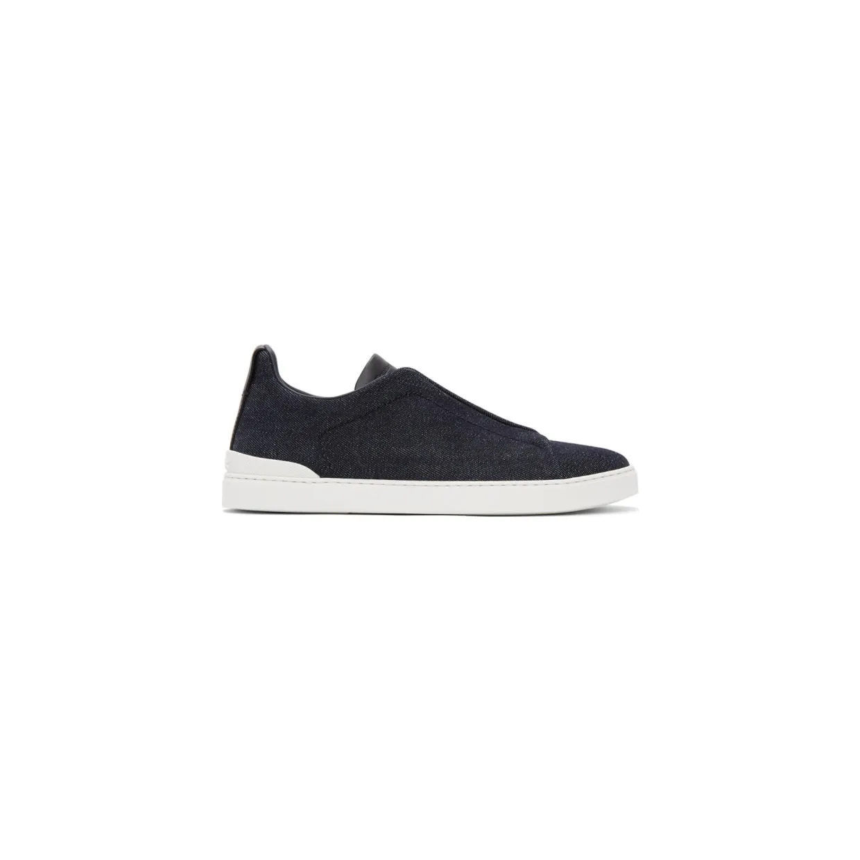 Ermenegildo Zegna Navy Denim Triple Stitch Sneakers (LHDEN-A4666X)