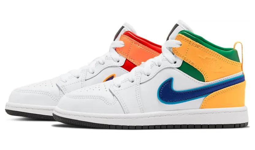 Jordan 1 Mid White Court Purple Teal (640734-128)