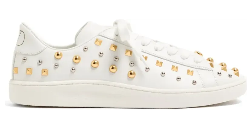 Valentino Garavani Royco Sneakers aus Nappaleder mit Nietendetail – Weiß (YS0K34YMM)