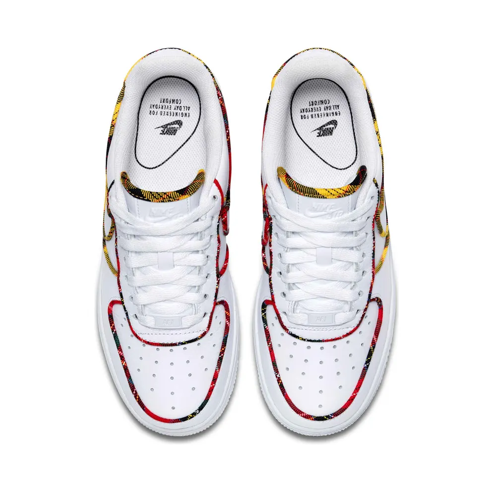 Nike Air Force 1 Low Tartan White (W) White/University Red-Amarillo (AV8218-100)