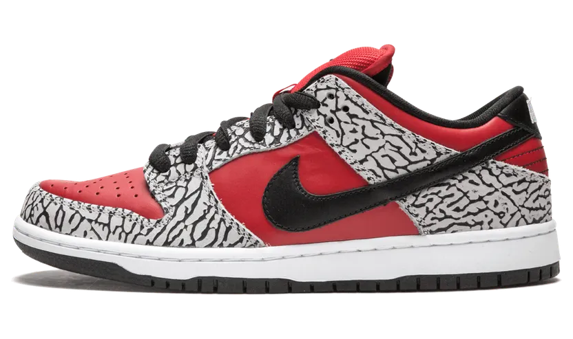 Nike Supreme x Dunk Low Premium SB ‘Red Cement’ Fire Red/Black-Cement Grey (313170-600)