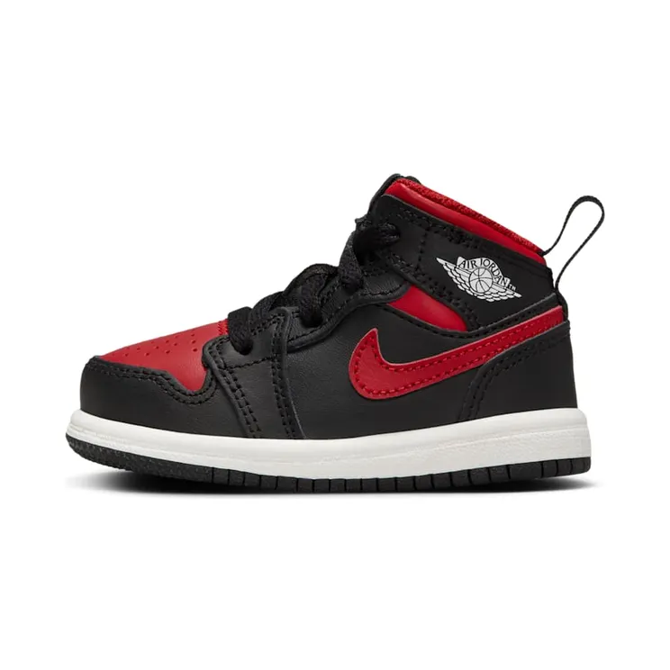 Jordan 1 Mid TD Bred Twist “Black / Summit White / Varsity Red” (DQ8425-067)