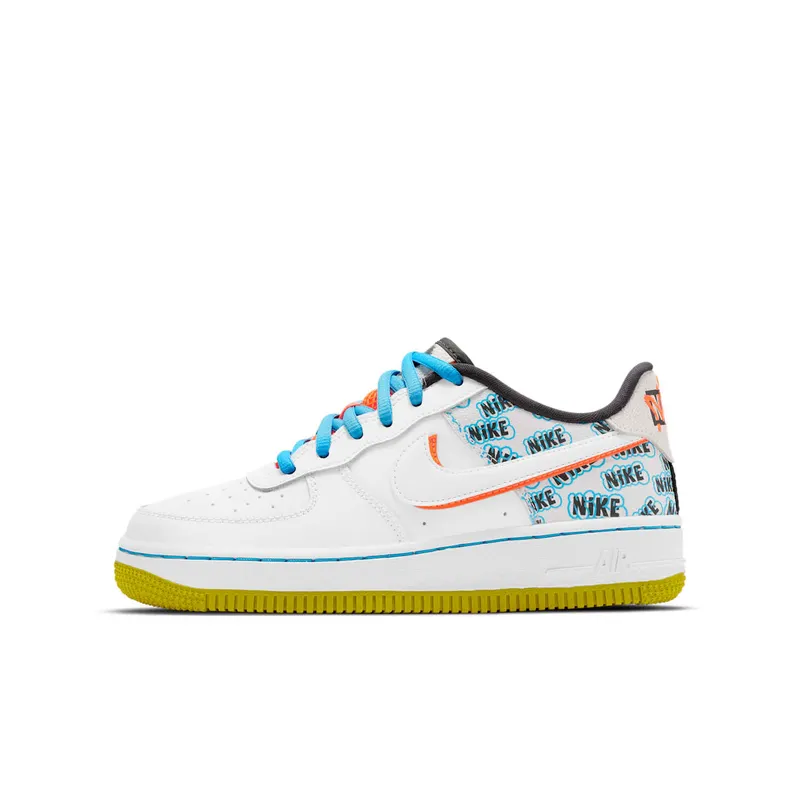 Nike Air Force 1 Low Back To School 2020 (GS) White/Hyper Crimson-Bright Cactus-White (CZ8139-100)