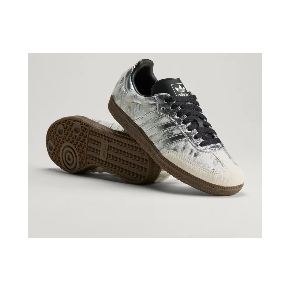 Adidas SAMBA OG Cream White / Silver Metallic / Core Black “Pony Hair” (KJ2314)