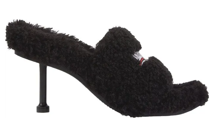 Balenciaga Furry Sandal M80 Black (656632 W2DO1 1096)