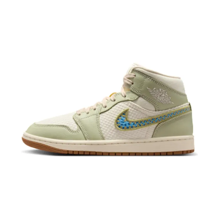Air Jordan 1 Mid SE “Olive Aura / Lawn / University Blue / Pearl White” (II0570-302)