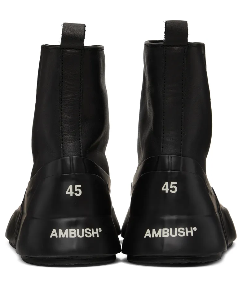 AMBUSH Black Leather Sneakers (BMIE002S22MAT001) (2)