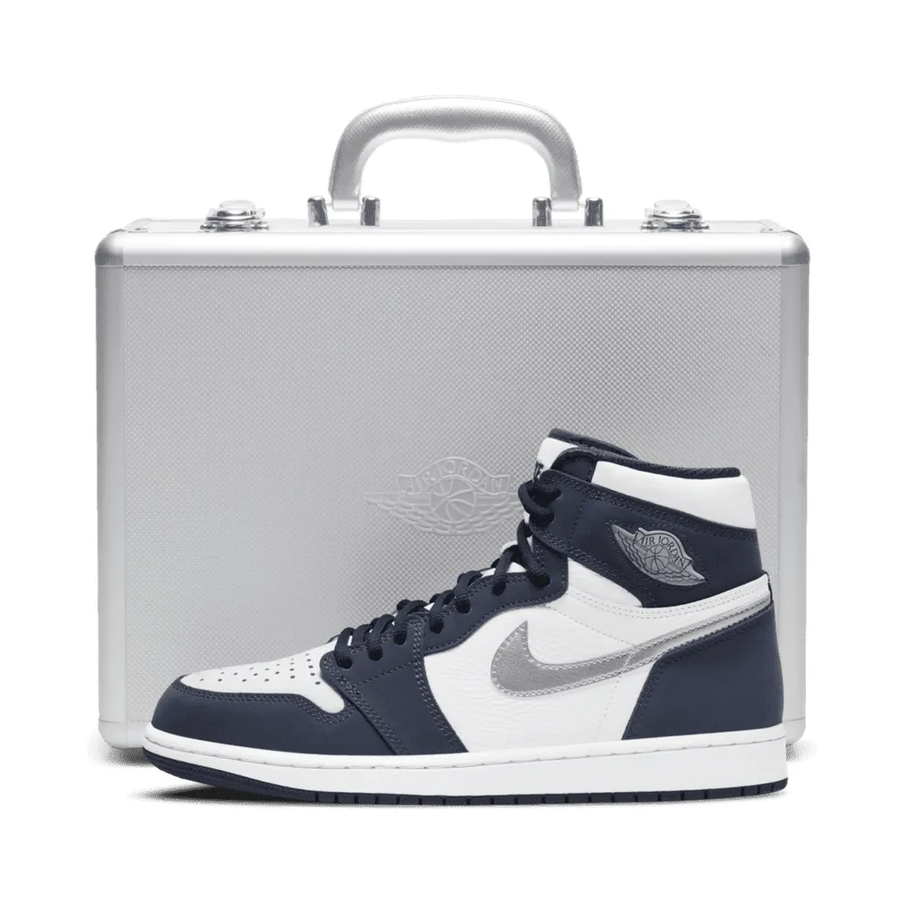 Jordan 1 Retro High COJP Midnight Navy (Suitcase) White/Metallic Silver-Midnight Navy (DB5877-100)