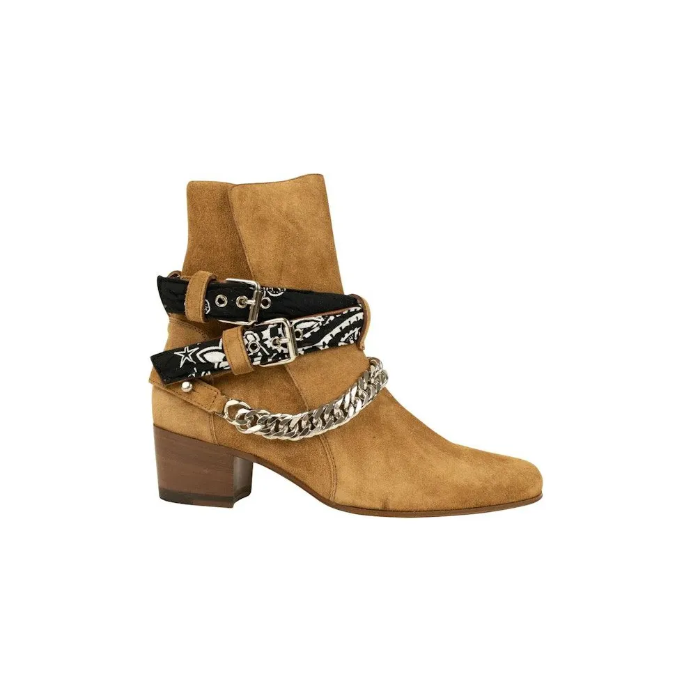 AMIRI Bandana Buckle Boots Tan Suede (W0F20347SU-TAN)