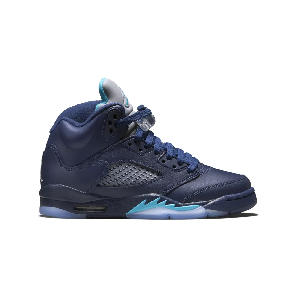 Jordan 5 Retro Pre-Grape (GS) Midnight Navy/Turquoise Blue-White (440888-405)