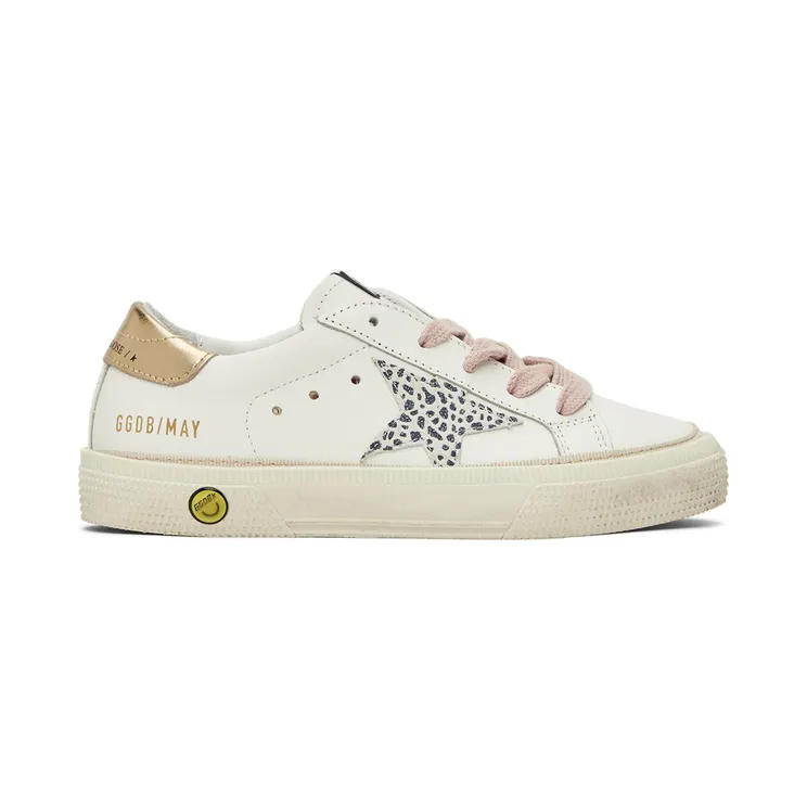 Golden Goose Kids White & Gold May Sneakers (GYF00112.F002818.10972)