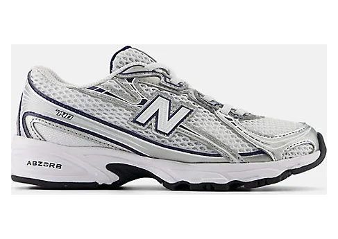 New Balance 740 Bungee Lace White Metallic Silver Navy (PZ740WN)