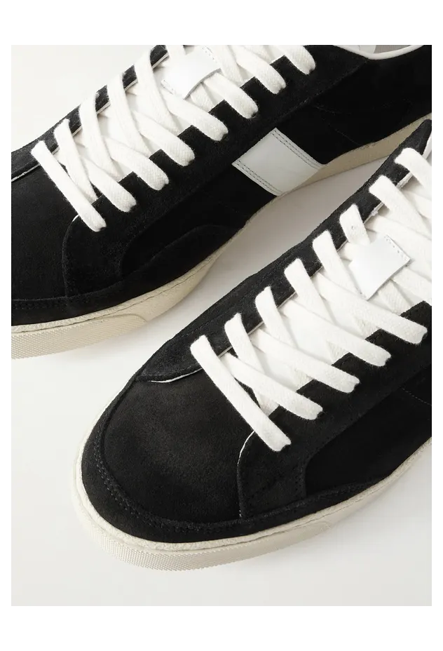 Tom Ford Blake Leather-Trimmed Suede Sneakers Black (J1597-LCL046N) (5)