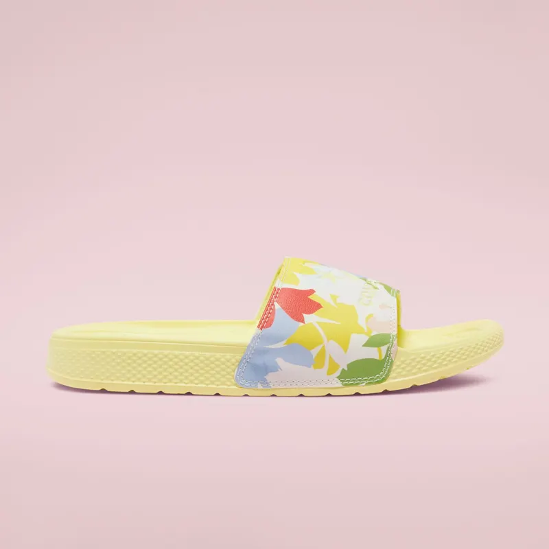 Converse Floral Print All Star Slide Lt Zitron/egret/pink Foam (570921C)