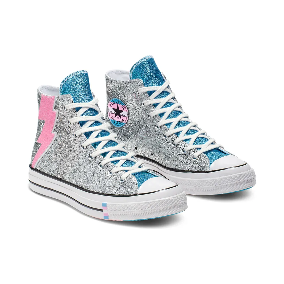 Converse Chuck Taylor All-Star Hi Pride Silver (2019) Silver/Egret-Gnarly Blue (165723C)