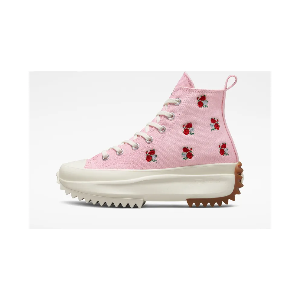 Converse Run Star Hike Platform Embroidered Floral Sunrise Pink/university Red