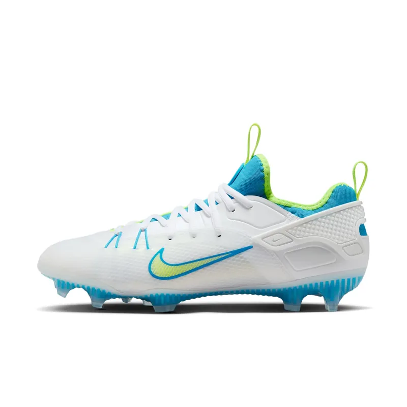 Nike Huarache 9 Elite Low LAX SE White Vivid Blue Volt (FV6147-100)