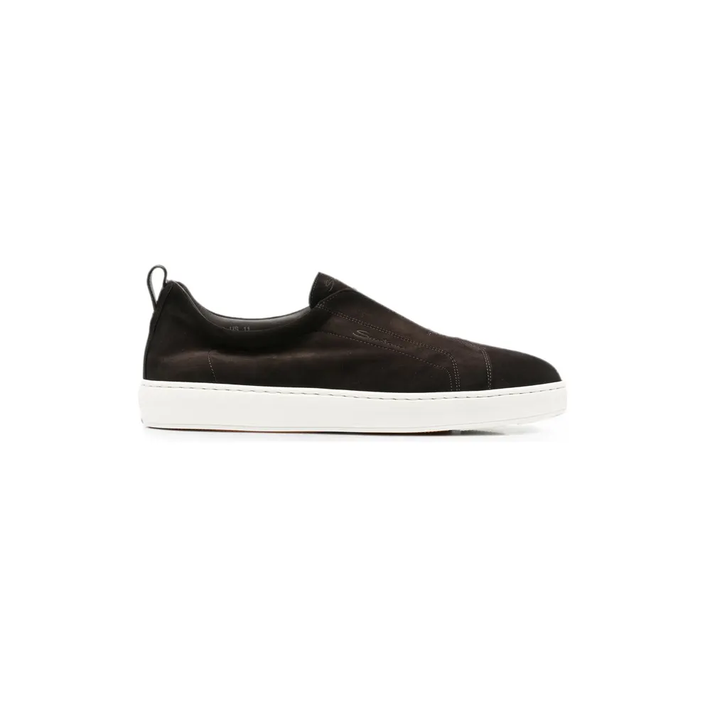 Santoni Victory Suede Slip-on “Brown” (MBCD22211BART SE2T60)