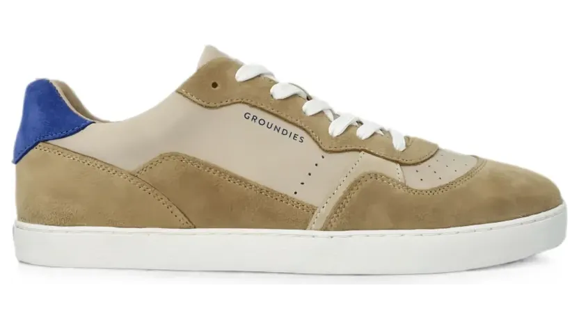 GROUNDIES Nova geperforeerde sneakers met vlakken – Beige (GND12011242)