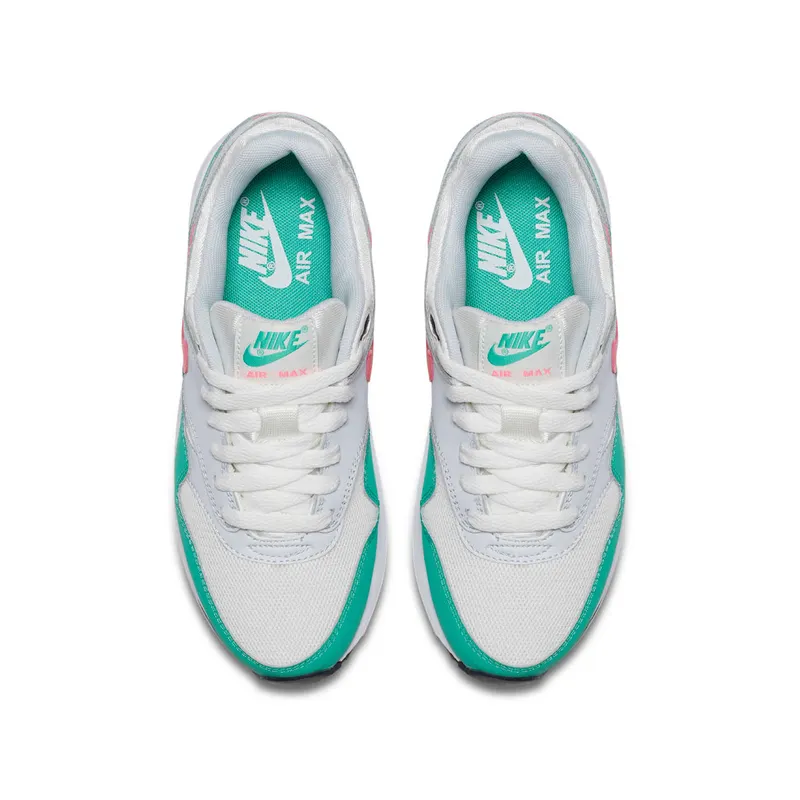 Nike Air Max 1 South Beach (GS) Summit White/Kinetic Green-Pure Platinum-Sunset Pulse (807602-105)