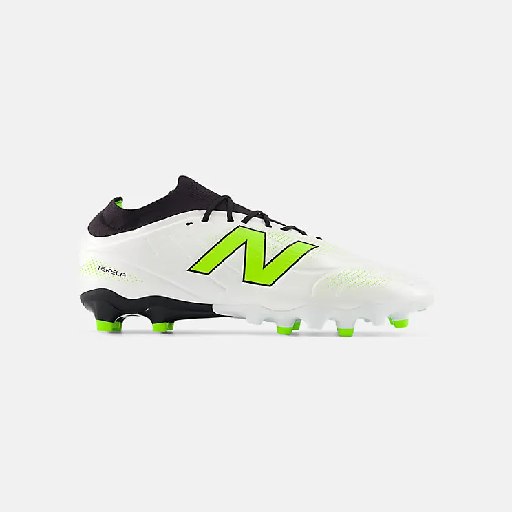 NEW BALANCE TEKELA TEAM LOW LACED FG V5 “White / Black / Pixel Green” (ST3FSP5)