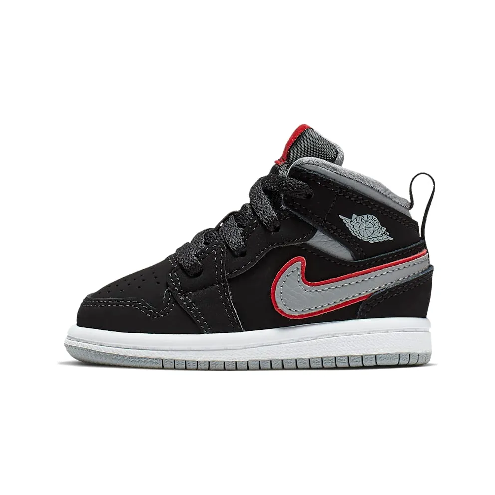 Jordan 1 Mid Black Particle Grey Gym Red (TD) Black/Particle Grey-White-Gym Red (640735-060)