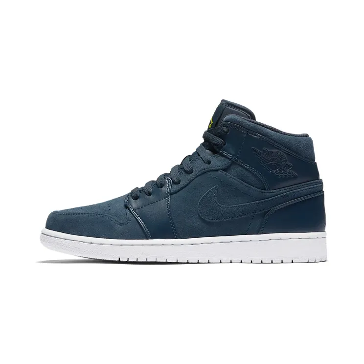Air Jordan 1 Mid ‘Armory Navy’ Armory Navy/White-Electrolime (554724-421)