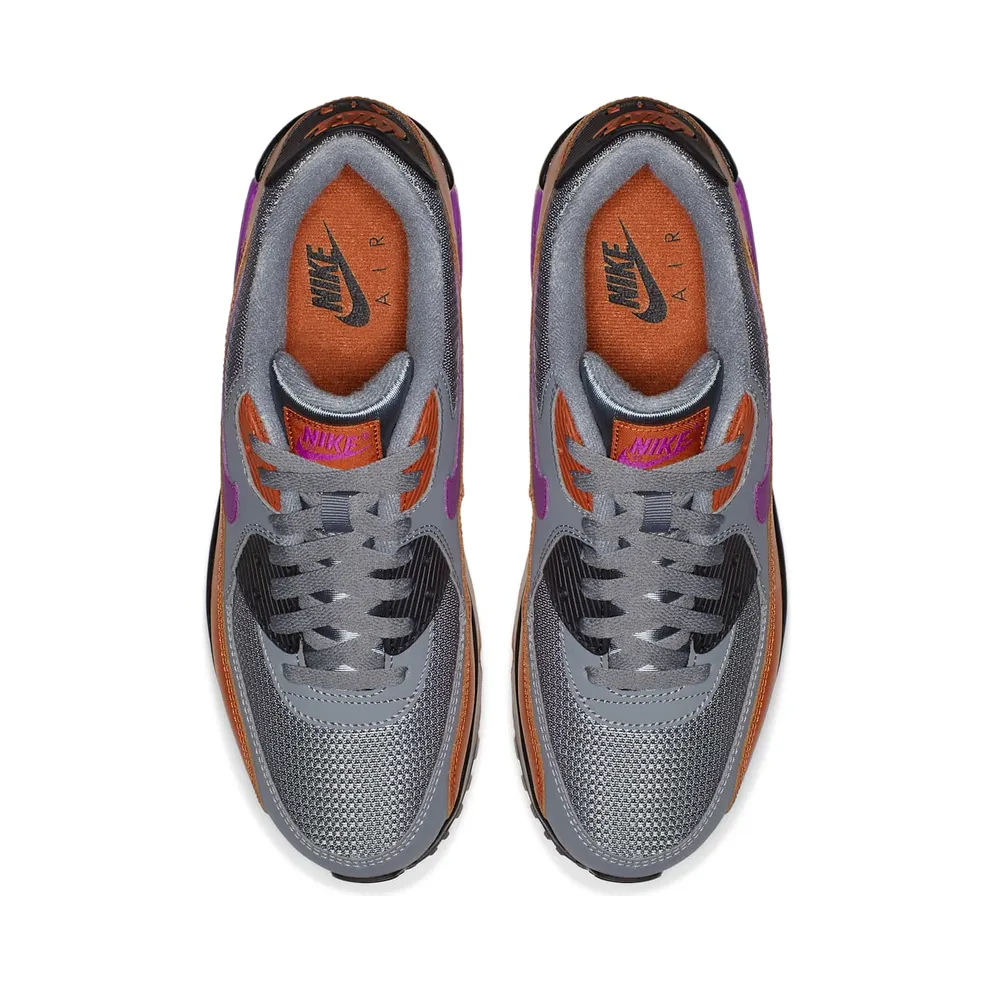 Nike Air Max 90 Cool Grey Dark Russet Cool Grey/Dark Russet-Black-Vivid Purple (AJ1285-013)