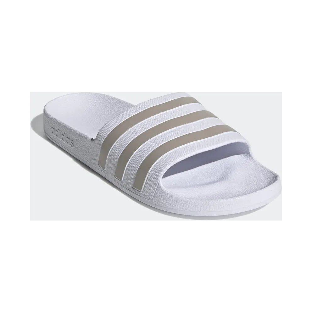 Adidas Adilette Aqua Slides Cloud White / Platinum Metallic / Cloud White (EF1730)