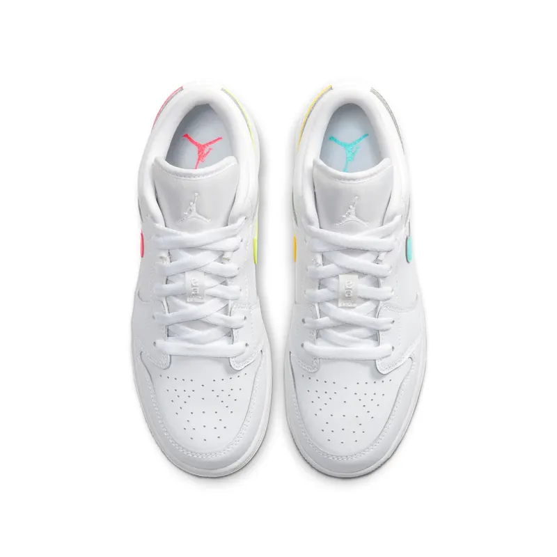 Jordan 1 Low White Neon (GS) White/White/Neon (CW7035-100)
