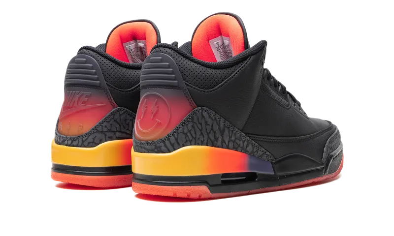 Jordan x J. Balvin Air Jordan 3 “Black/Solar Flare/Total Crimson/Abyss” (FN0344-001)