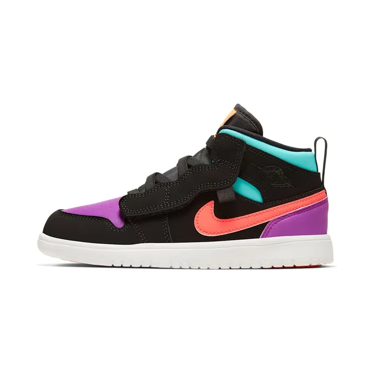 Jordan 1 Mid Alt Multi-Color “Black / Aurora Green / Hyper Violet / Total Orange” (AR6351-083)