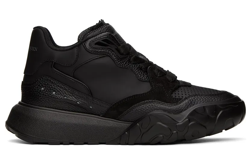 Alexander McQueen Black Court Mid 1081 BLACK/SILVER (705121WICDE)