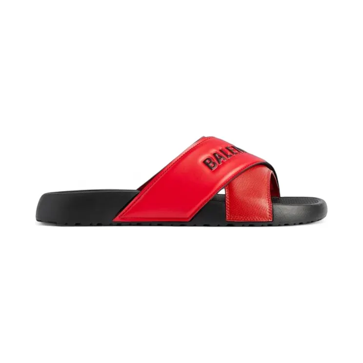 Balenciaga Sporty Pool Slide Sandal Black Red (866163W0FPD1060)