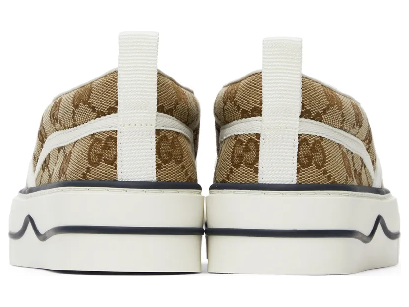 Gucci Beige ‘Gucci Tennis 1977’ Slip-On Sneakers (624733 2HK40) (4)