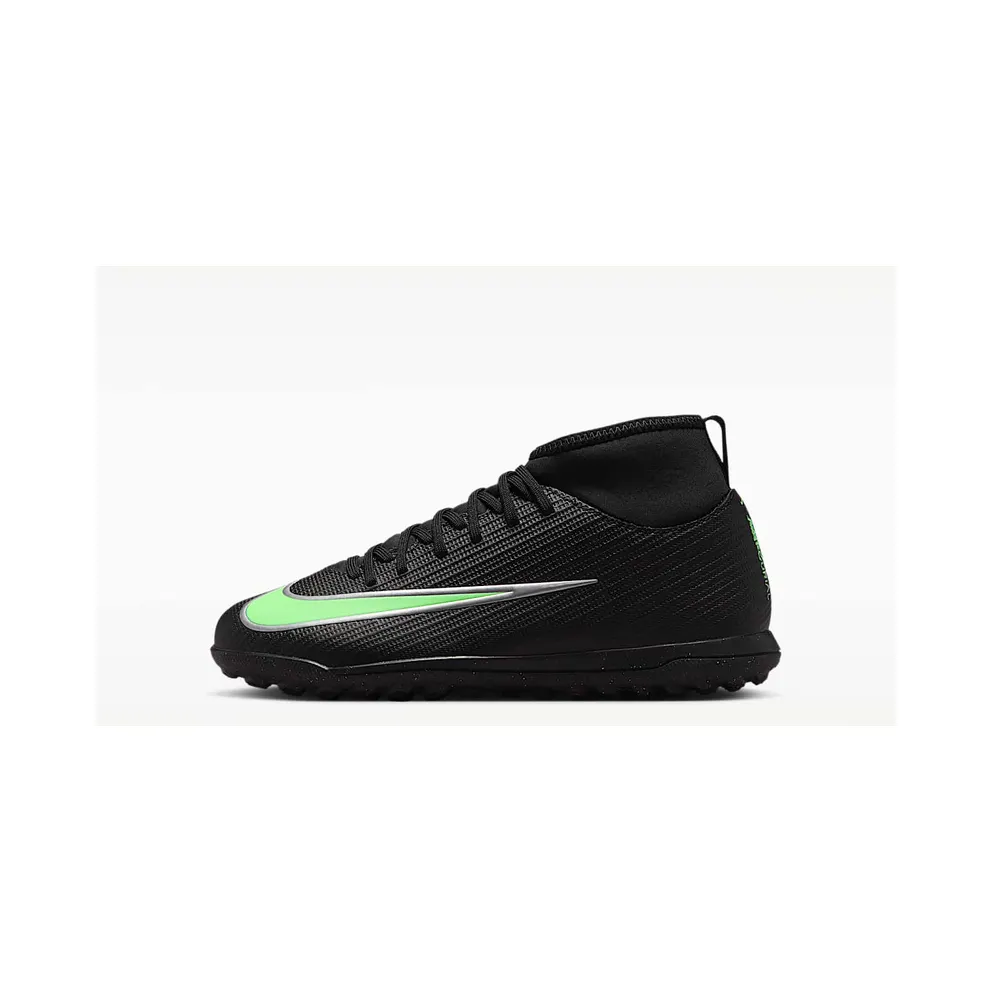 Nike Jr. Mercurial Superfly 11 Club ‘ Multi-Ground High-Top “Black/Black/Illusion Green” (IO1554-001)
